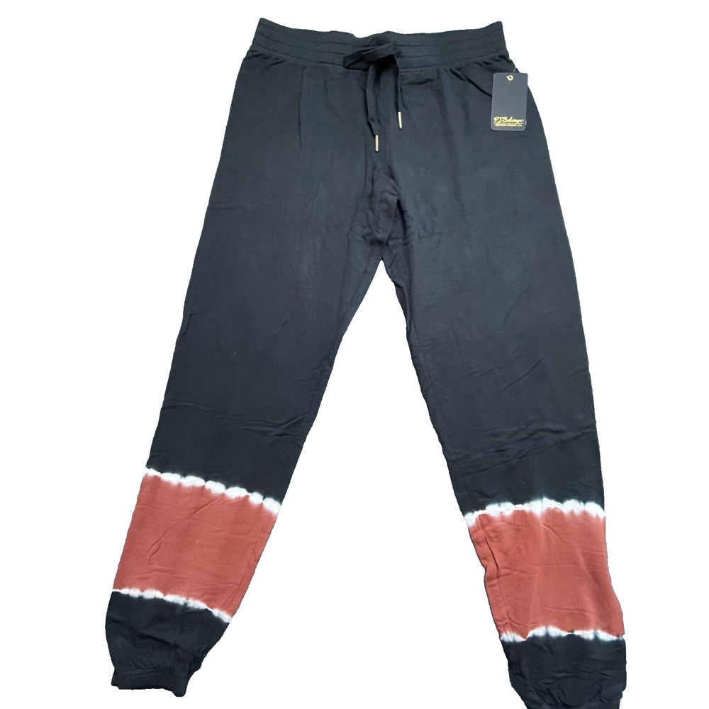 PJ Salvage Pants Womens Small Black Red Tie Dye Lounge Jogger Comfy Soft